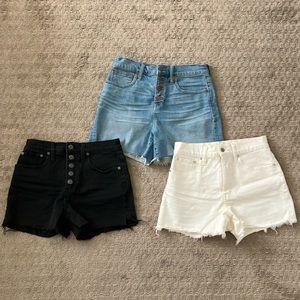 Madewell High-Rise Denim Jean Cut-Off Shorts Bundle Lot